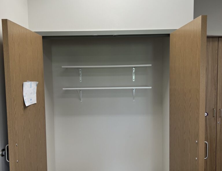 This image shows what a custom closet shelving project looks like after remodeling has been done
