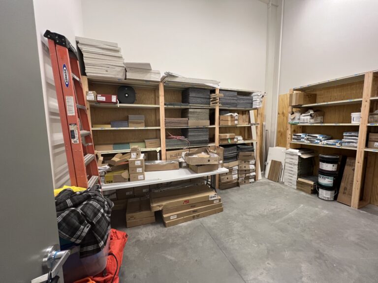This image shows a the custom shelving project looks like after remodeling has been done