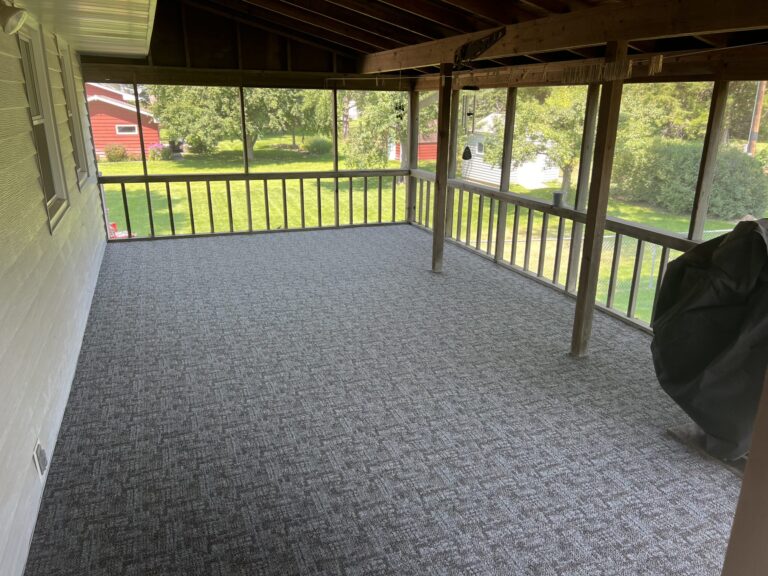 This image shows what custom deck carpet project looks like after remodeling has been done