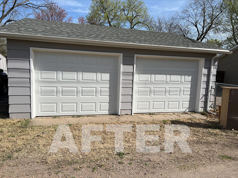 This photo shows the garage door area after remodeling has been done